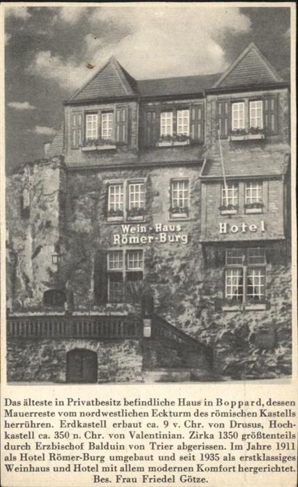Boppard Rhein Boppard Weinhaus Hotel Römer-Burg