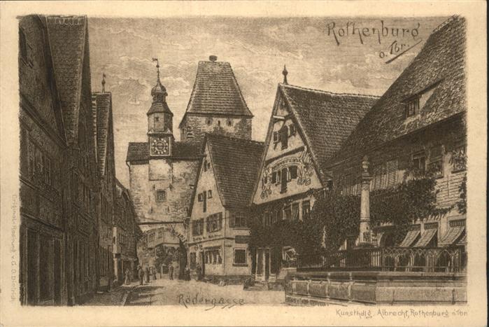 Rothenburg Tauber Rothenburg Rödergasse Handpressen-Kupfe