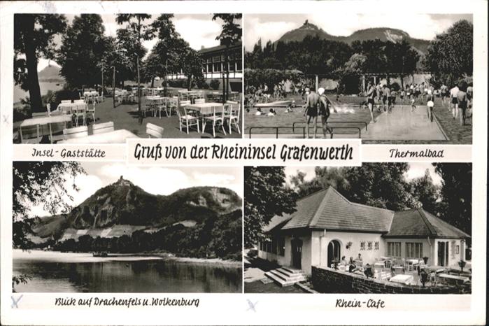 Bad Honnef Insel Grafenwerth Thermalbad Rhein Cafe