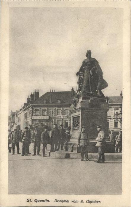 St Quentin Aisne St_Quentin Denkmal 8. Oktober Soldaten