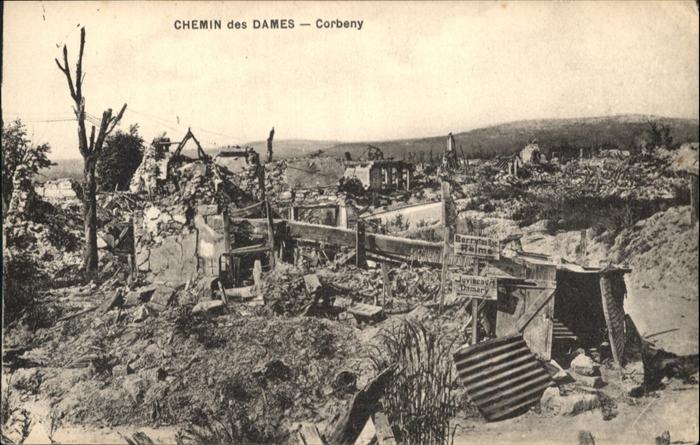 Corbeny Chemin Dames Zerstörung