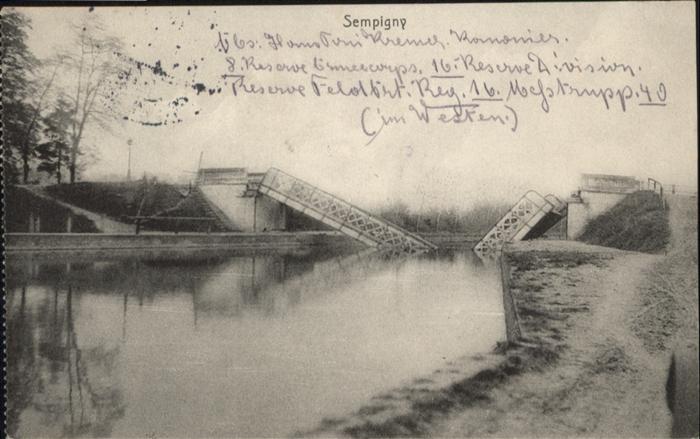 Sempigny Brücke Zerstörung x