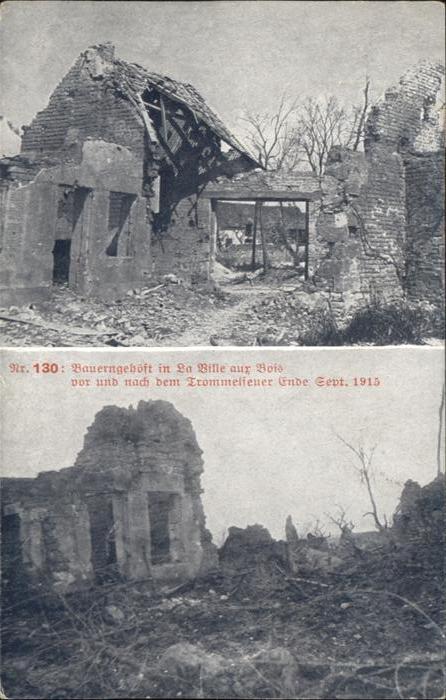 La Ville-aux-Bois Bauerngehöft Zerstörung *
