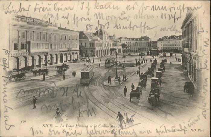 Nice Alpes Maritimes Nice Strassenbahn Place Massena Casino