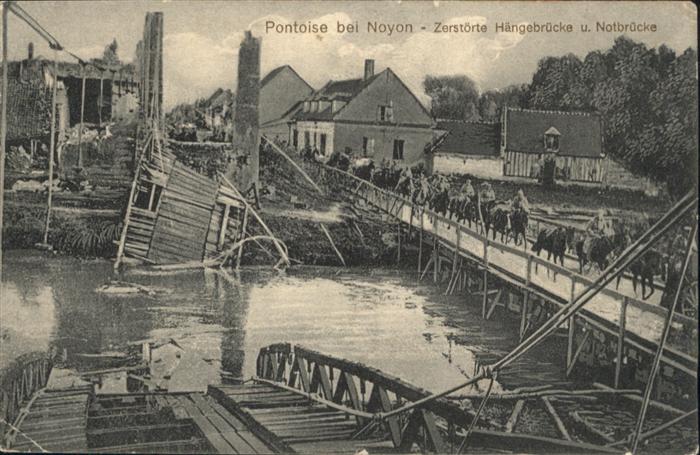 Pontoise-les-Noyon Pontoise Noyon Hängebrücke Notbrücke Ze