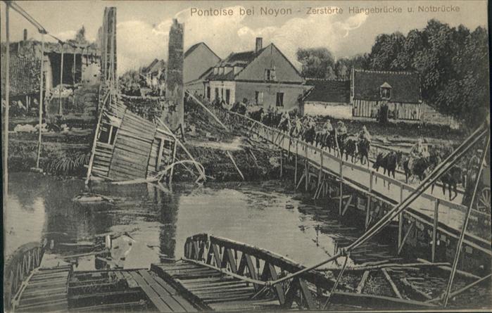 Pontoise-les-Noyon Pontoise Noyon Hängebrücke Notbrücke Ze