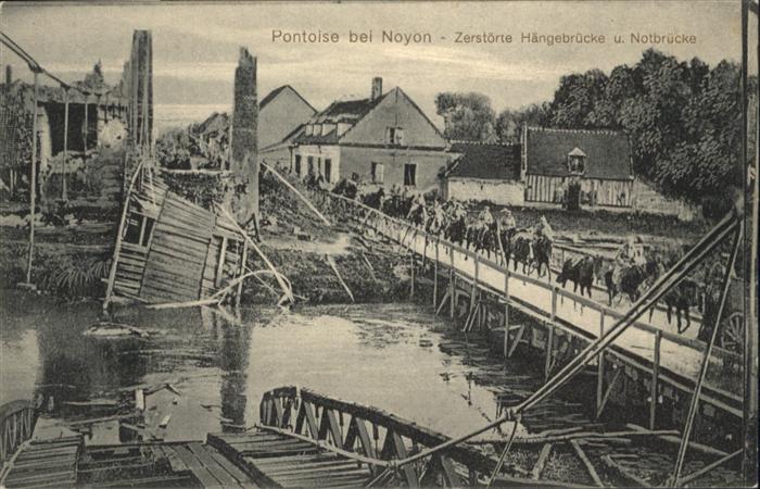 Pontoise-les-Noyon Pontoise Noyon Hängebrücke Notbrücke Ze