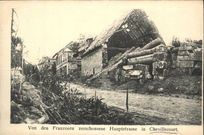 Chevillecourt Hauptstrasse Zerstörung