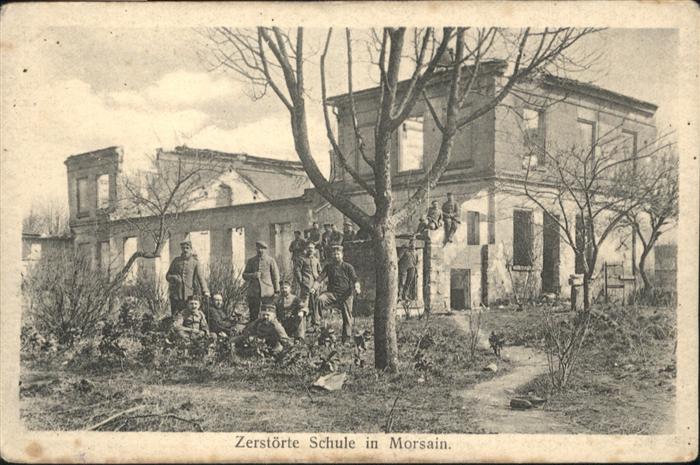 Morsain Schule Zerstörung Soldaten