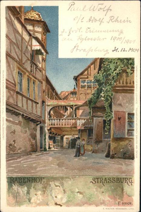 Strasbourg Alsace Strassburg Rabenhof Künstler F. Hoch