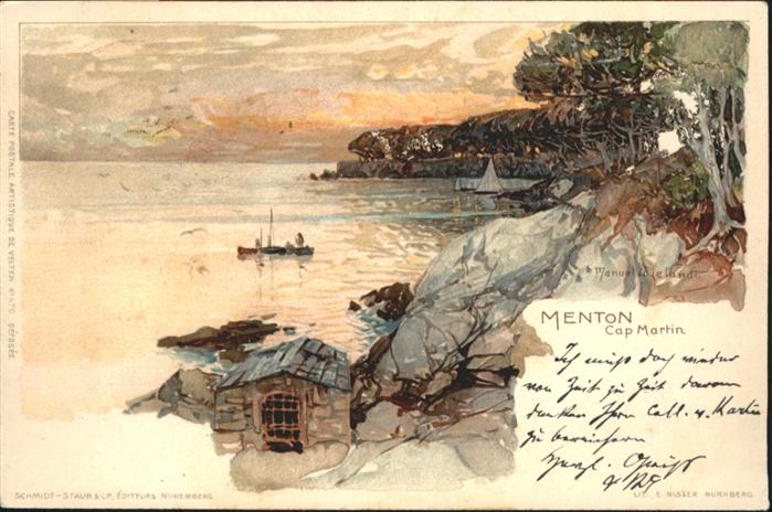 Wielandt Manuel Litho Menton Cap Martin Künstler Manuel Wiela