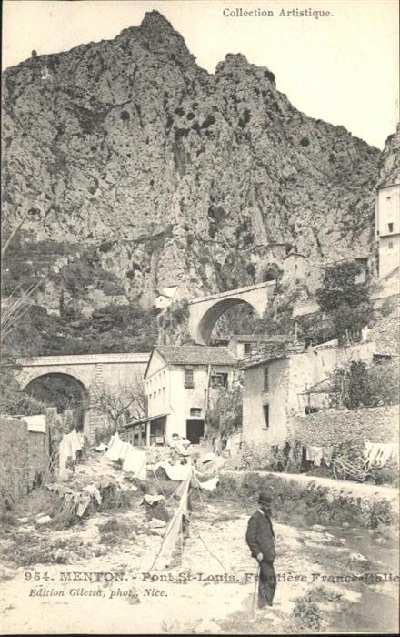 Menton Alpes Maritimes Menton Pont St. Louis Froniere Italienn