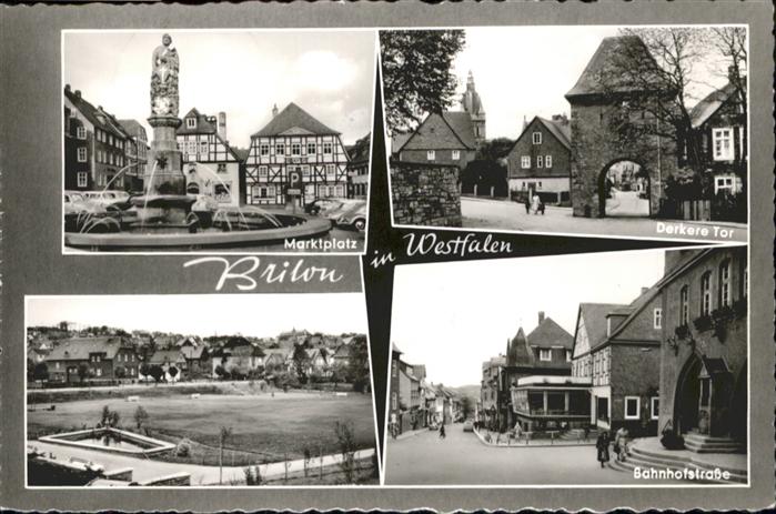 Brilon Hochsauerlandkreis NRW Marktplatz  Brunnen Derkere Tor Bahnhofstrasse