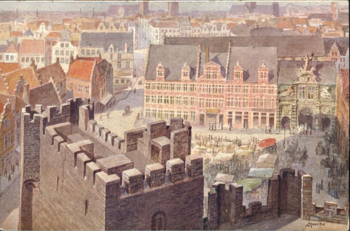 Gent Gand Flandre Gent De Veerleplaats Künstler Van Hoeck