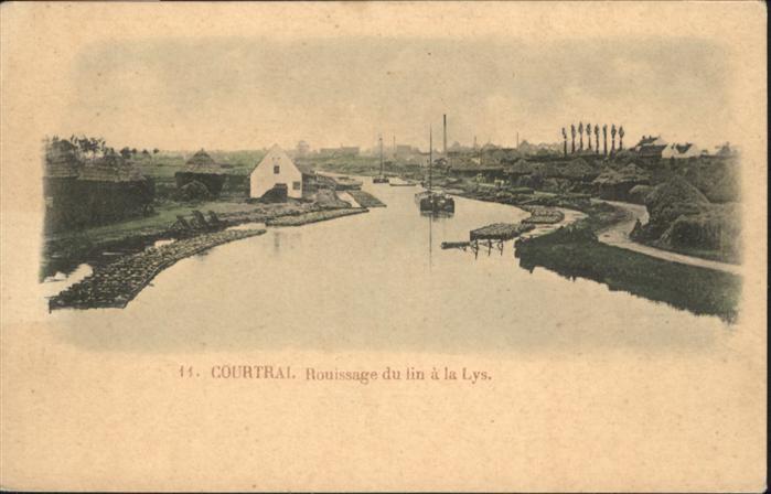 Courtrai KORTRIJK Flandre Belgie Courtrai Rouissage du lin a la Lys