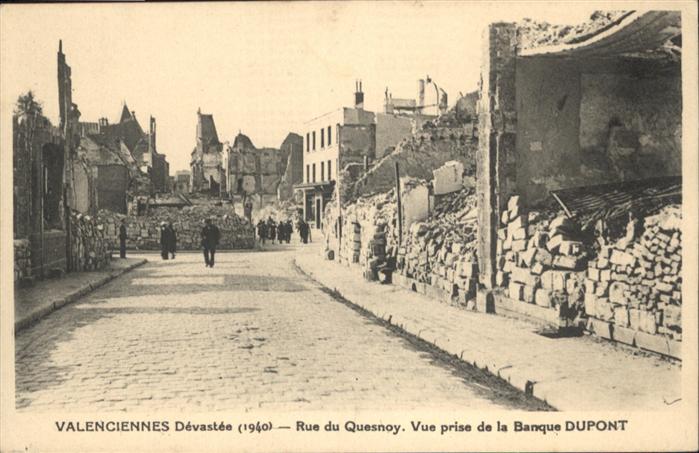 Valenciennes Rue du Quesnoy Zerstörung