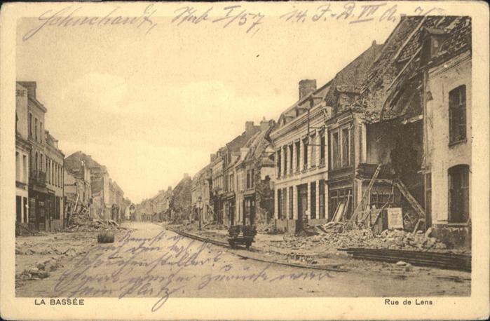 La Bassee Rue de Lens Zerstörung