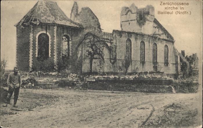 Bailleul Nord Bailleul Kirche Zerstörung