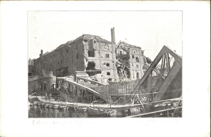 Frelinghien Lysbrücke Zerstörung Brauerei x