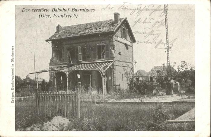 Beuvraignes Bahnhof Zerstörung