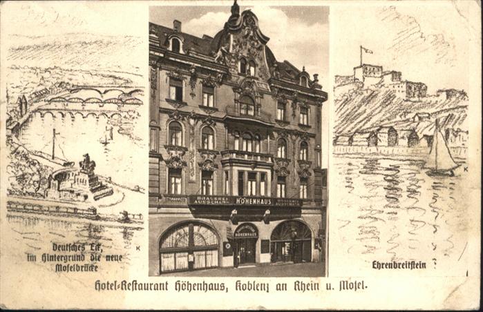 Koblenz Rhein Koblenz Hotel Restaurant Hoehenhaus