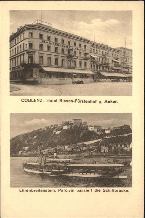 Koblenz Rhein Koblenz Hotel Riesen Fuerstenhof Ehrenbreitenstein Parcival Schiff