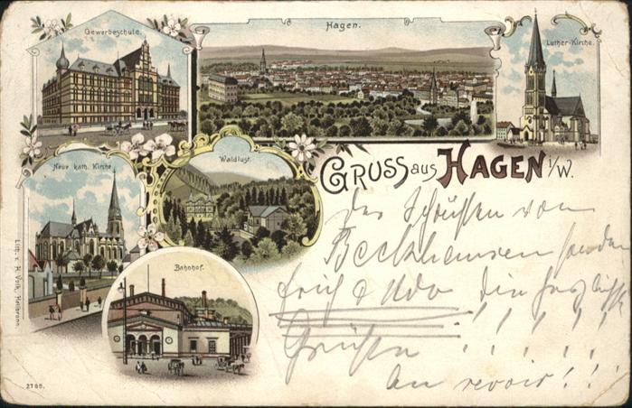 Hagen Westfalen Gewerbeschule Bahnhof Lutherkirche