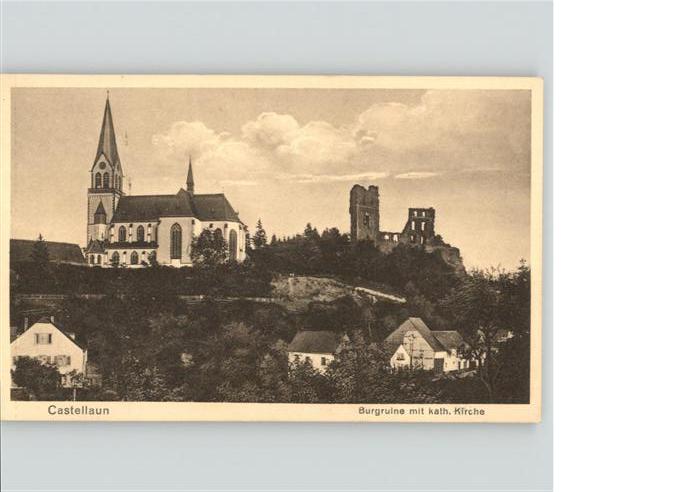 Kastellaun Hunsrueck Kastellaun Castellaun Burgruine Kirche