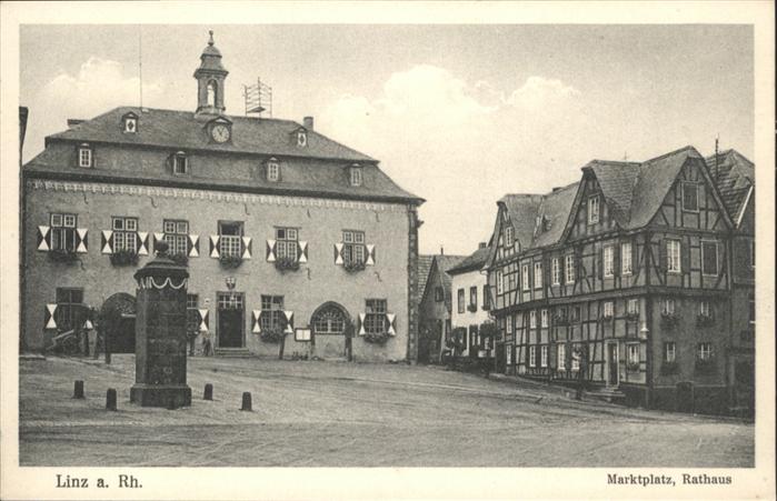 Linz Rhein Marktplatz Rathaus Fachwerkhaus