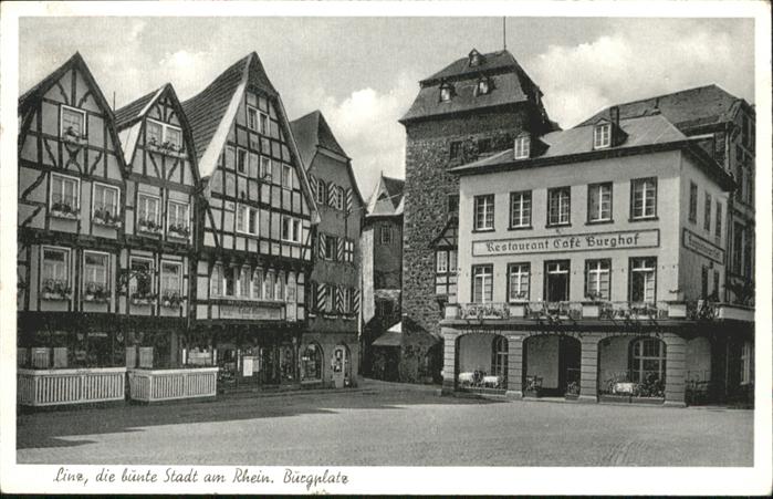 Linz Rhein Burgplatz Fachwerkhaus Restaurant Cafe