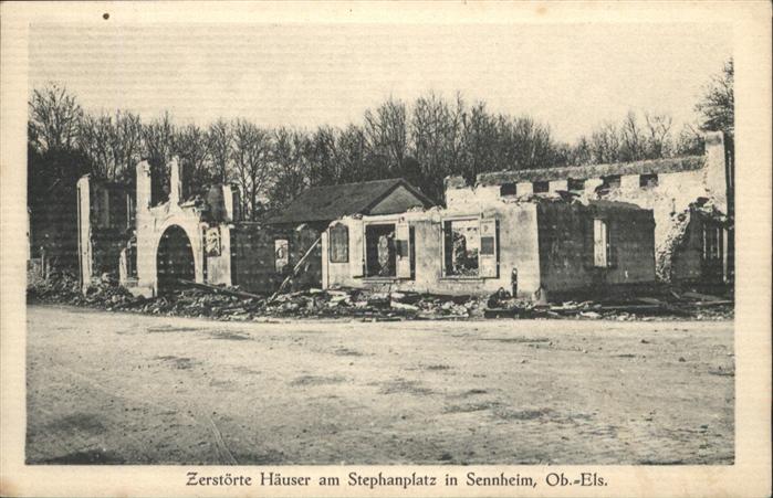 Sennheim Elsass Stephanplatz Zerstörung