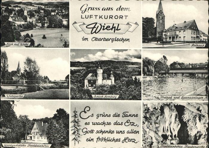 Wiehl Oberbergischer Kreis Wiehl Rathaus Freibad Tropfsteinhöhle T