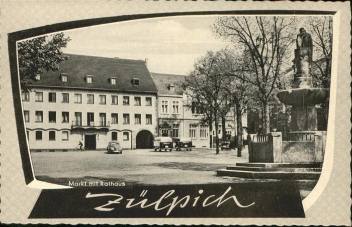 Zuelpich Euskirchen NRW arkt Rathaus Brunnen