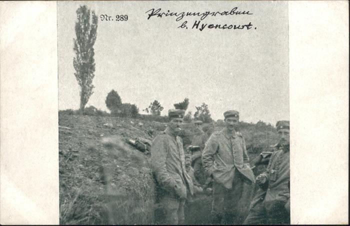 Somme Departement Hyoncourt Prinzengraben Soldaten