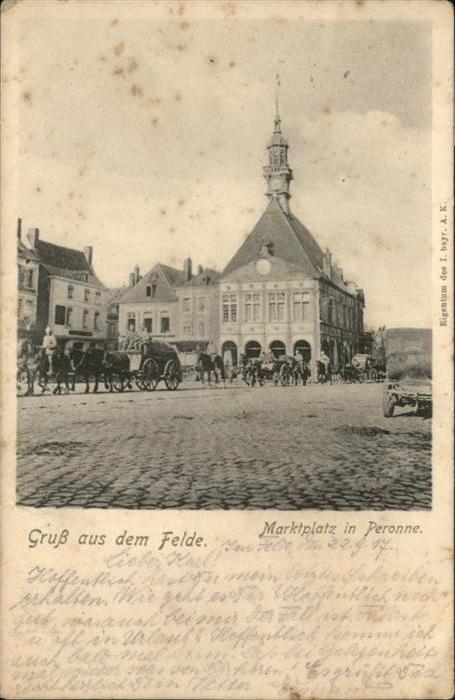 Peronne 80 Somme Peronne Marktplatz Kutsche