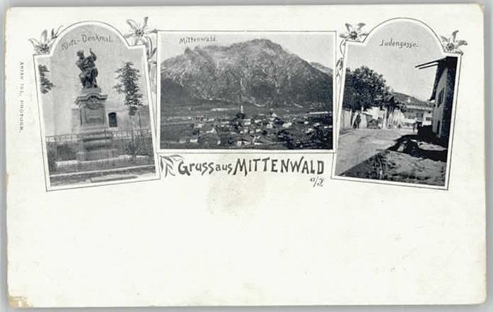 Mittenwald Bayern Mittenwald Klotz Denkmal ungelaufen ca