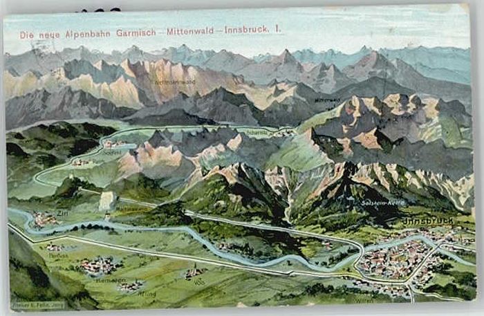 Mittenwald Bayern Mittenwald Fliegeraufnahme x 1916