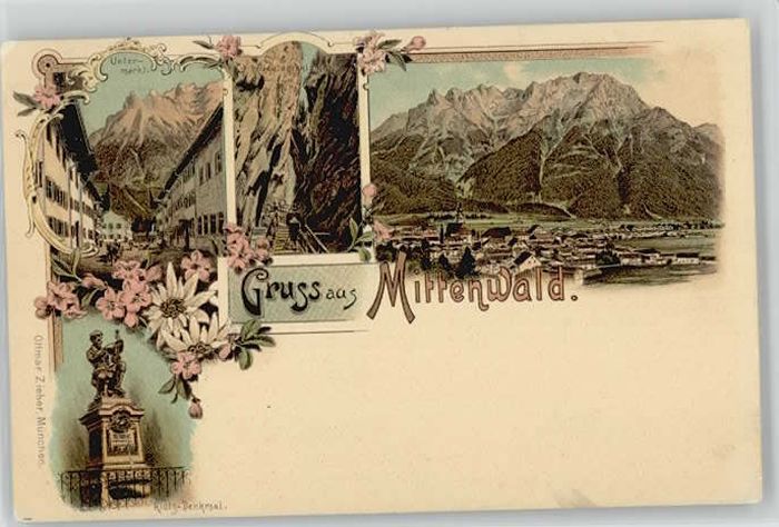 Mittenwald Bayern Mittenwald ungelaufen ca. 1900