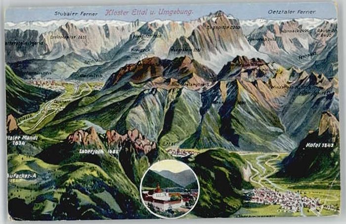 Oberammergau Fliegeraufnahme ungelaufen ca. 1920