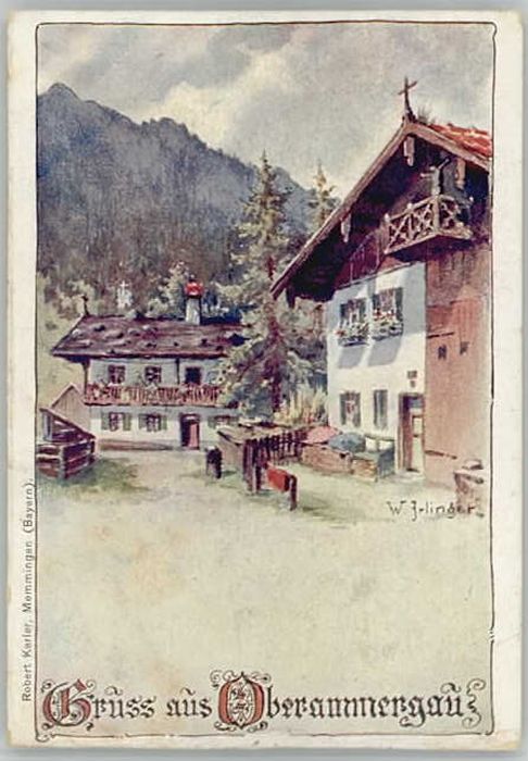 OBERAMMERGAU Bayern KuenstlerW. Irlinger ungelaufen ca. 1900