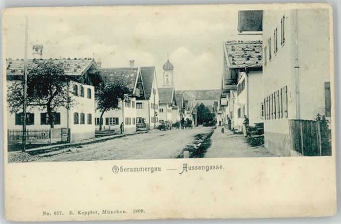 Oberammergau Aussengasse ungelaufen ca. 1900