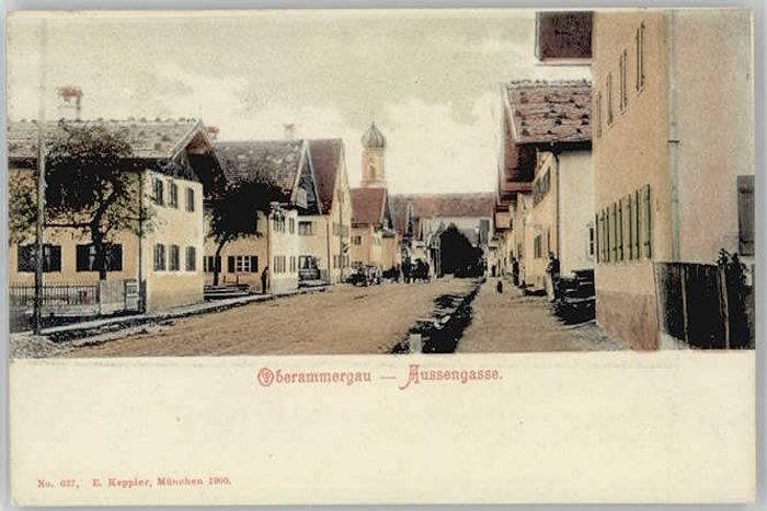 Oberammergau Aussengasse ungelaufen ca. 1900