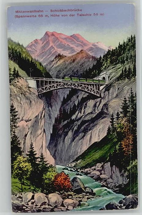 Mittenwald Bayern Mittenwald Bahn Schlossbachbrücke ungel