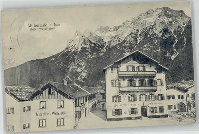 Mittenwald Bayern Mittenwald Hotel Wetterstein x 1913