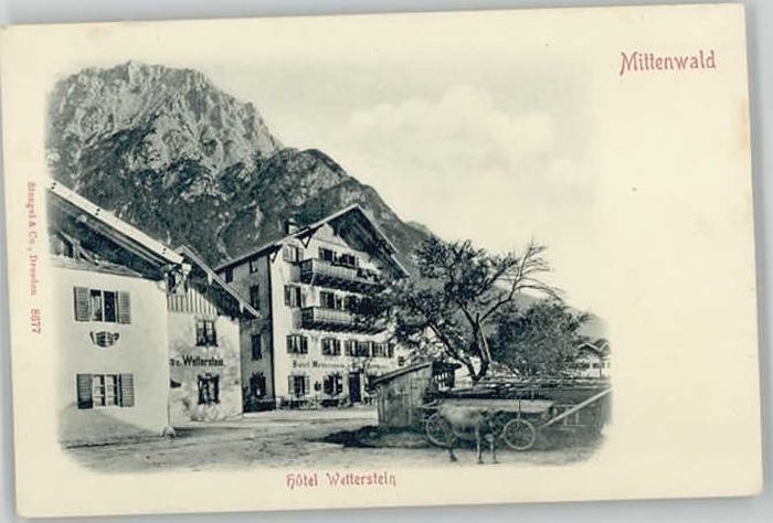 Mittenwald Bayern Mittenwald Hotel Wetterstein ungelaufen