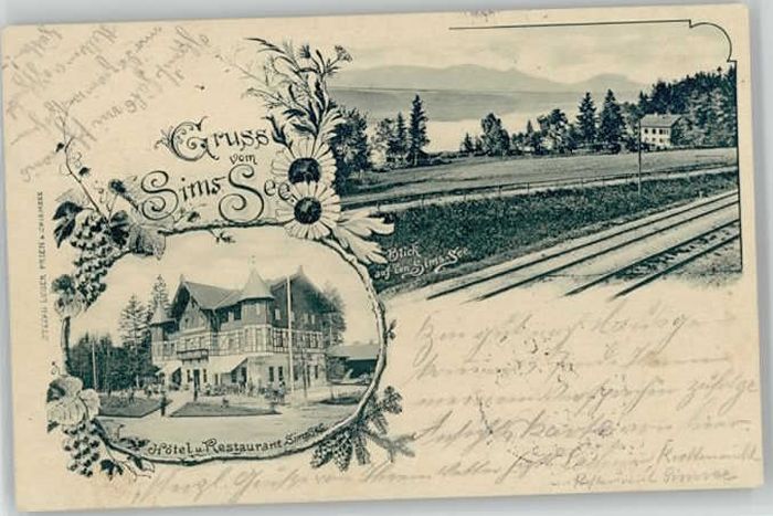 Krottenmuehl Soechtenau Rosenheim Bayern Stempelabschlag] Simssee Hotel Restaura