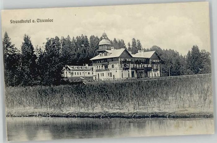 Chiemsee Bayern Strandhotel ungelaufen ca. 1910