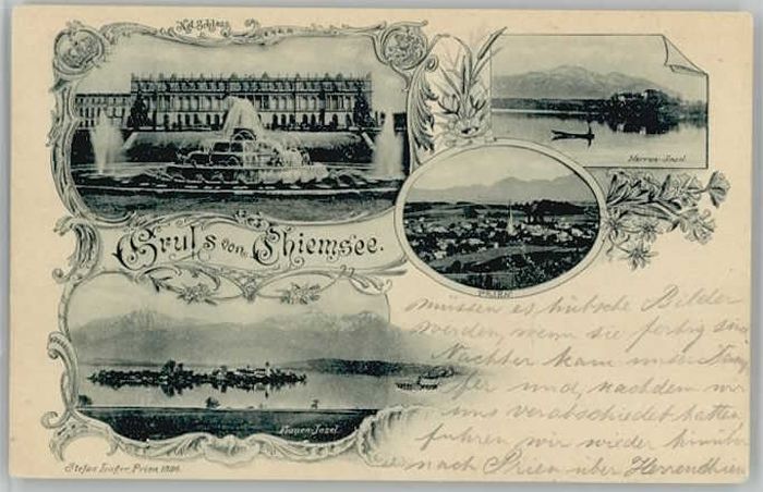 Chiemsee Bayern Fraueninsel Herreninsel Schloss Prien x 1899