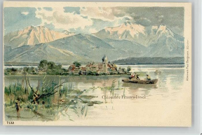 Chiemsee Bayern Fraueninsel ungelaufen ca. 1900