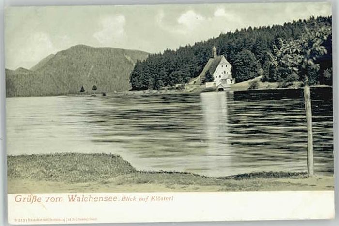 Walchensee Oberbayern Klösterl ungelaufen ca. 1900